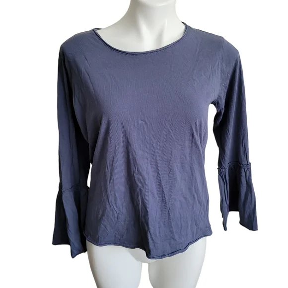 Piazza Italia Top Size Large Bell Sleeve Blue - Picture 1 of 4